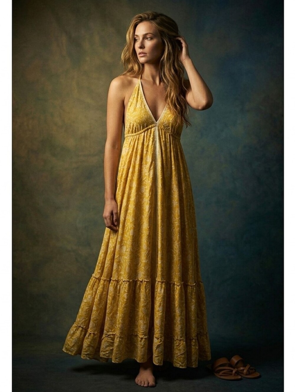 NWT BEACH CAMP Yellow Halter Maxi Dress – Women's Summer Boho Style